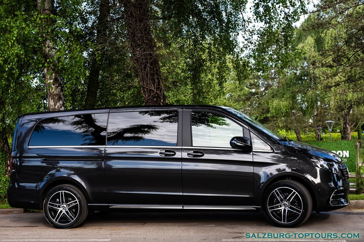 Eugene your Austria Guide with Mercedes V-Class luxury minivan in Salzburg